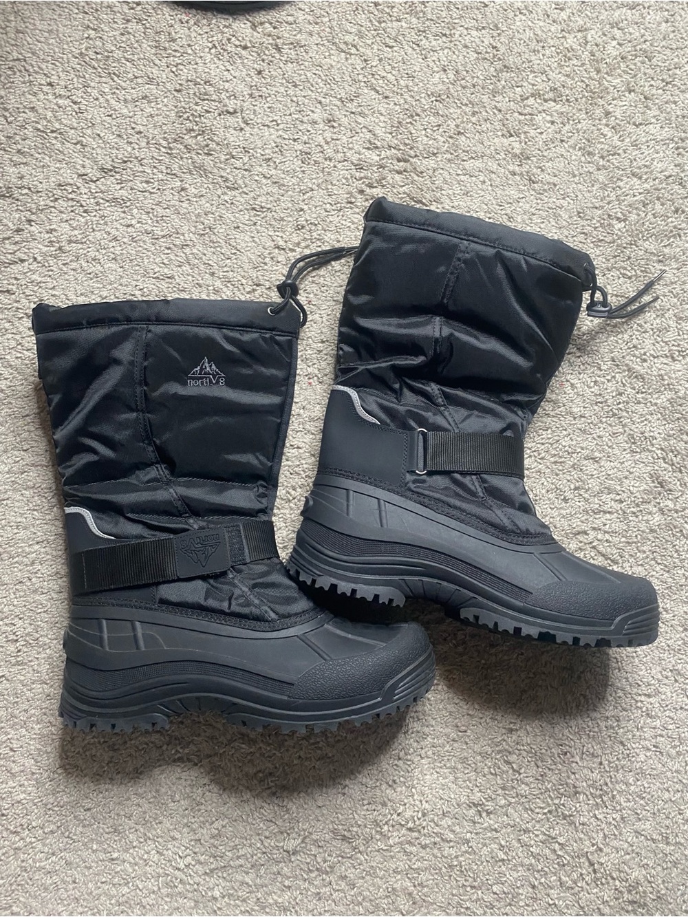 Nortiv8 Men's Quebec Waterproof Winter Snow Boots Black Size 12